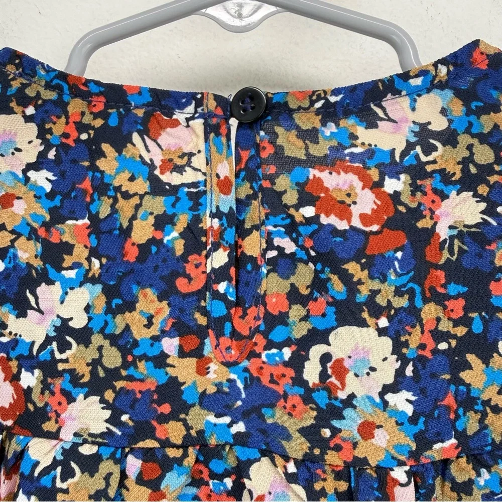 Mini Molly size 8 Youth Girls Multicolor Floral Long Puff Sleeve Top
